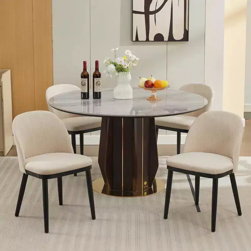 Set of 2 Upholstered Dining Chair, Modern Wood Kitchen Chairs with Back and Padded Cushion, Accent Side Chairs for Dining Room, Living Room
