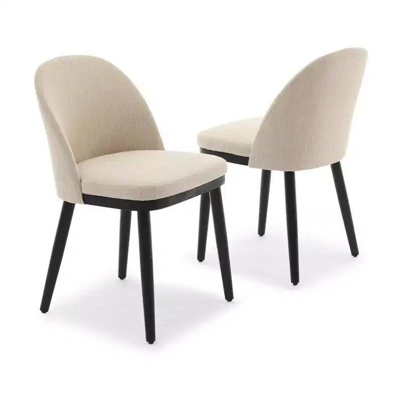 Set of 2 Upholstered Dining Chair, Modern Wood Kitchen Chairs with Back and Padded Cushion, Accent Side Chairs for Dining Room, Living Room