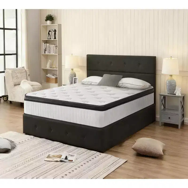 Twin 12 Inch Hybrid Mattress, Individual Pocket Spring, 7-Zone Memory Foam, Knitted Cover, CertiPUR-US Certified, White
