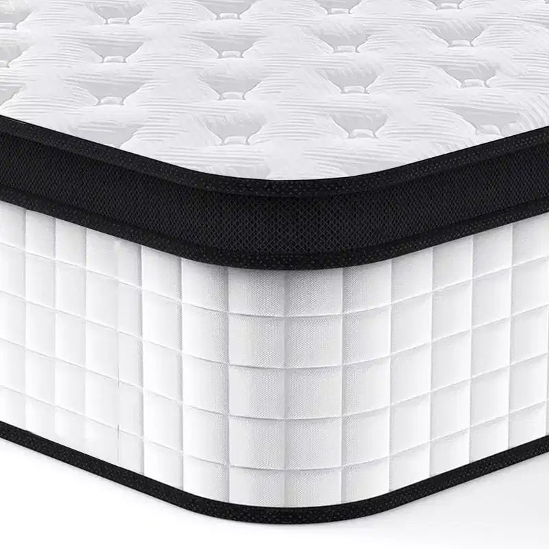 Full Size 12 Inch Hybrid Mattress, Individual Pocket Springs, 7-Zone Memory Foam, Knitted Cover, CertiPUR-US Certified, White