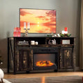 Farmhouse 59'' TV Stand For Tvs Up To 70'' With Electric Fireplace and 2-Door