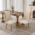 TUYOHW Snow Velvet Dining Chairs Set of 2,Modern Upholstered Lounge Chairs with Curved Wood Trim,Sculpted Legs,Accent Chair for Dining Room