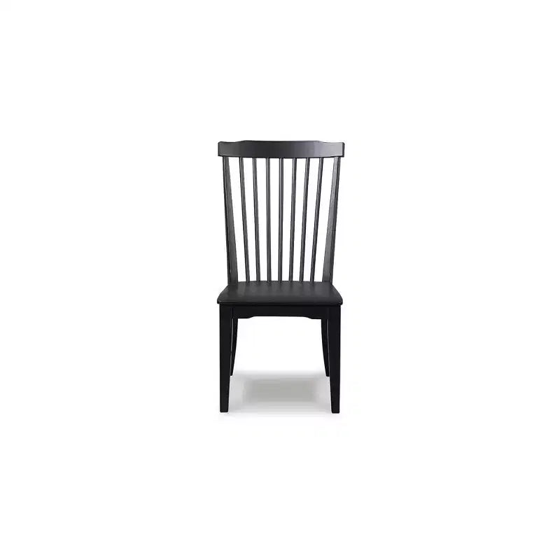 Chadworth Dining Room Side Chairs, Set of 2, Black Wood Spindle-Back Design