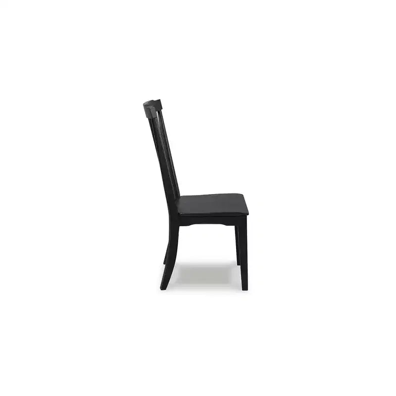 Chadworth Dining Room Side Chairs, Set of 2, Black Wood Spindle-Back Design