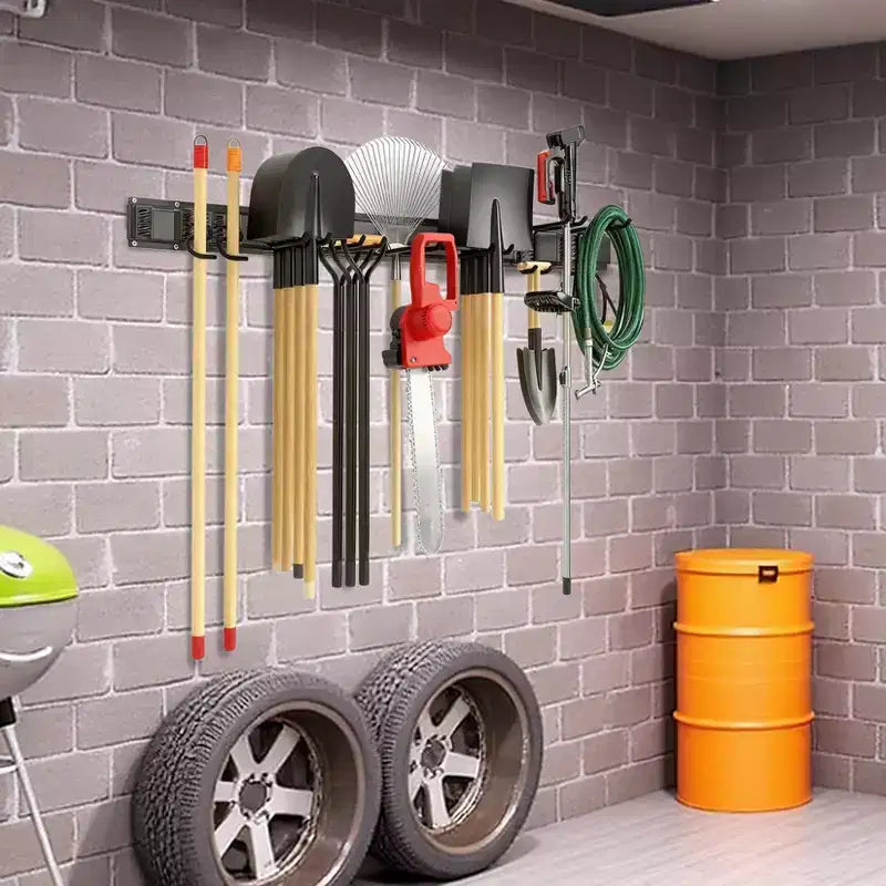 Tool Organizer, Garage Organizer 48 13 Pcs Heavy-Duty Wall Mount Garden Tool Storage with 8 Adjustable Hooks & 2 Straps