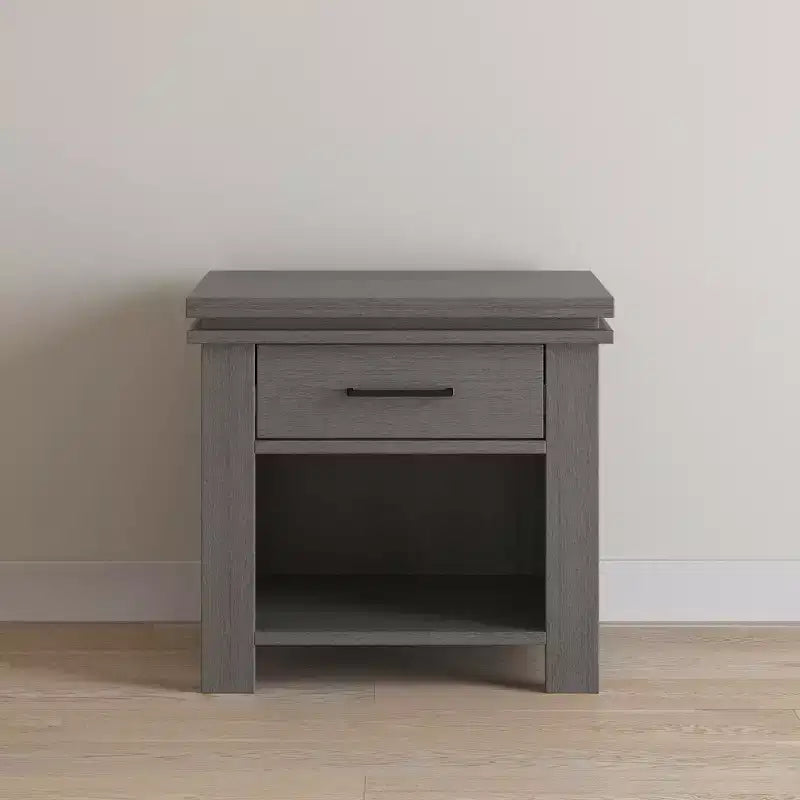 Denman Nightstand with Drawer for Nursery or Bedroom, Large Storage Drawer, Made of Sturdy Pinewood, Non-Toxic, Baby Safe Finish