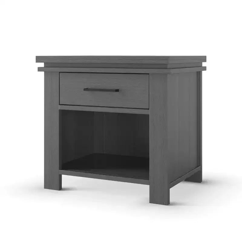 Denman Nightstand with Drawer for Nursery or Bedroom, Large Storage Drawer, Made of Sturdy Pinewood, Non-Toxic, Baby Safe Finish