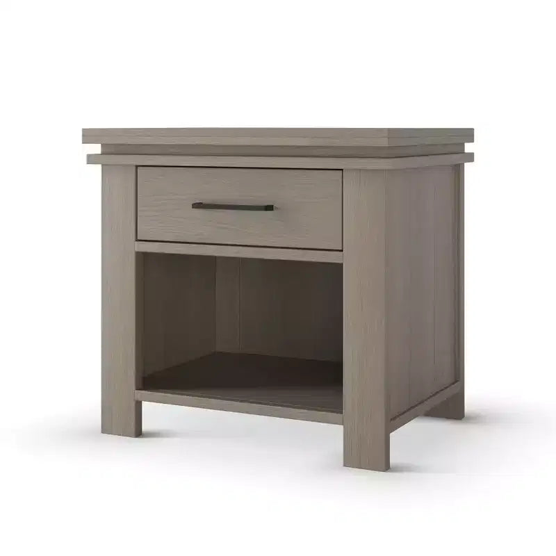 Denman Nightstand with Drawer for Nursery or Bedroom, Large Storage Drawer, Made of Sturdy Pinewood, Non-Toxic, Baby Safe Finish