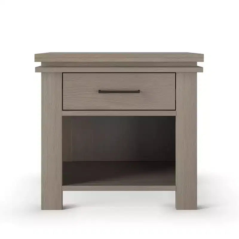 Denman Nightstand with Drawer for Nursery or Bedroom, Large Storage Drawer, Made of Sturdy Pinewood, Non-Toxic, Baby Safe Finish