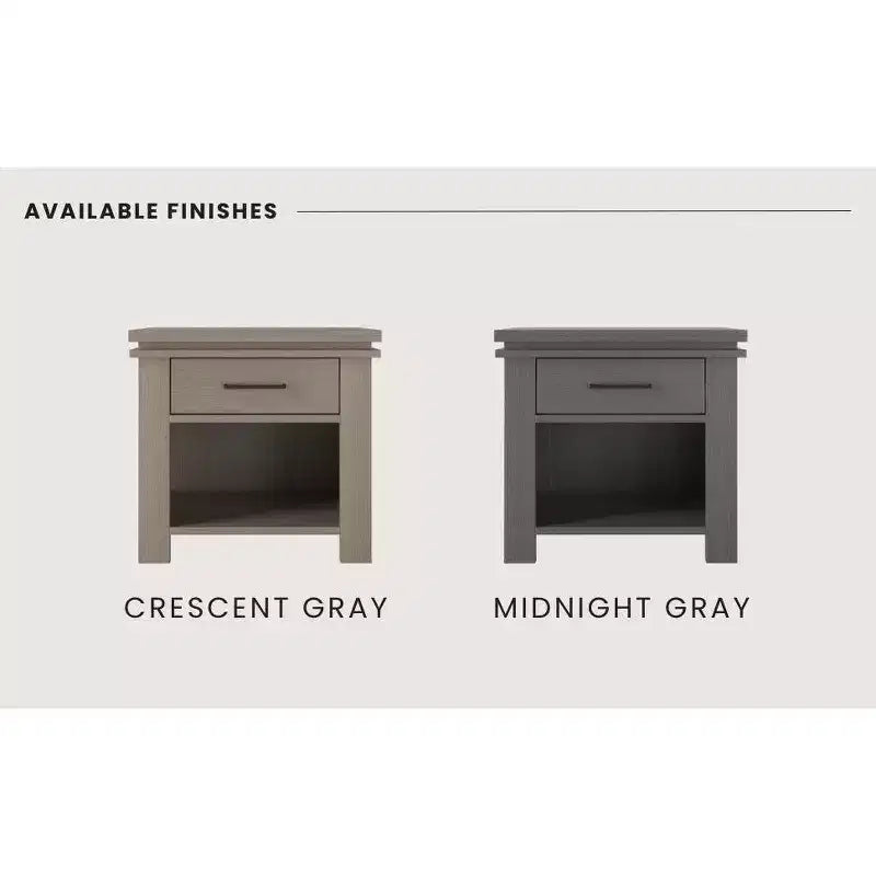 Denman Nightstand with Drawer for Nursery or Bedroom, Large Storage Drawer, Made of Sturdy Pinewood, Non-Toxic, Baby Safe Finish