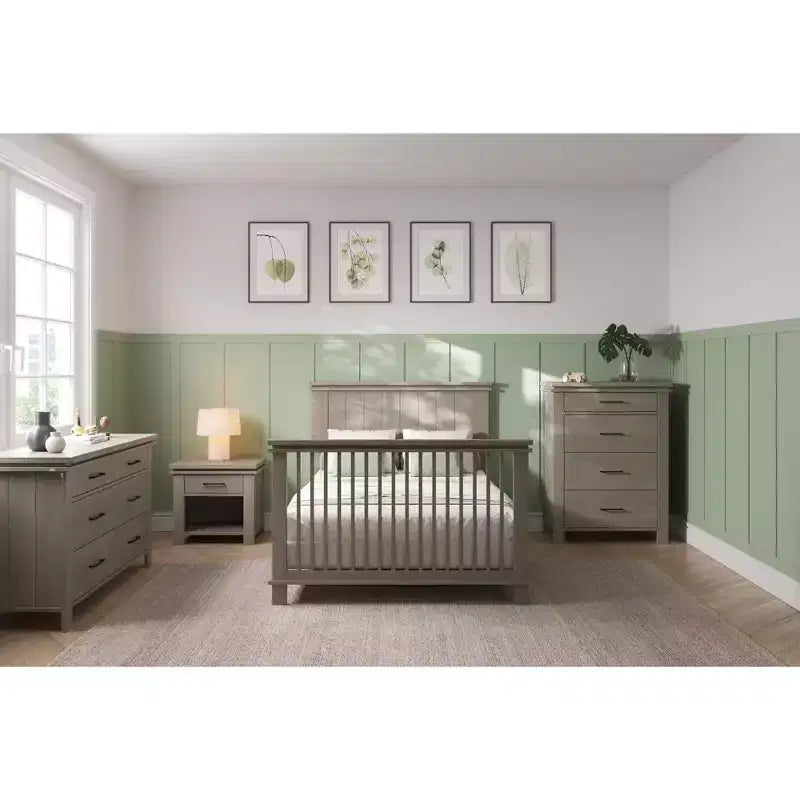 Denman Nightstand with Drawer for Nursery or Bedroom, Large Storage Drawer, Made of Sturdy Pinewood, Non-Toxic, Baby Safe Finish