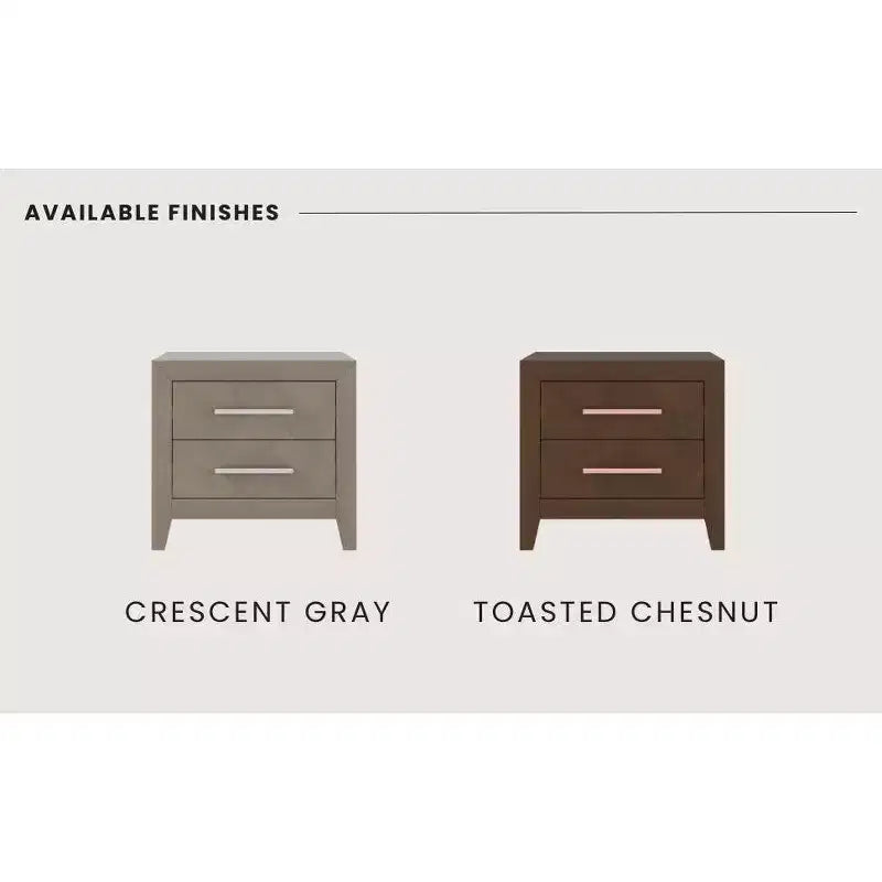 Kieran 2 Drawer Nightstand for Nursery or Bedroom, Large Storage Drawers, Made of Sturdy Pinewood, Non-Toxic, Baby Safe Finish