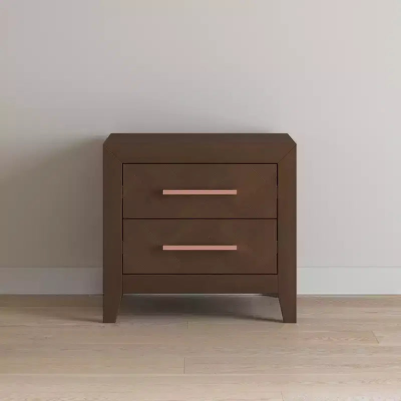 Kieran 2 Drawer Nightstand for Nursery or Bedroom, Large Storage Drawers, Made of Sturdy Pinewood, Non-Toxic, Baby Safe Finish