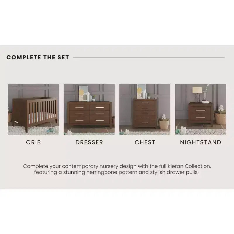 Kieran 2 Drawer Nightstand for Nursery or Bedroom, Large Storage Drawers, Made of Sturdy Pinewood, Non-Toxic, Baby Safe Finish