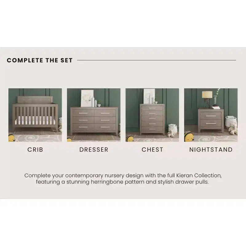 Kieran 2 Drawer Nightstand for Nursery or Bedroom, Large Storage Drawers, Made of Sturdy Pinewood, Non-Toxic, Baby Safe Finish