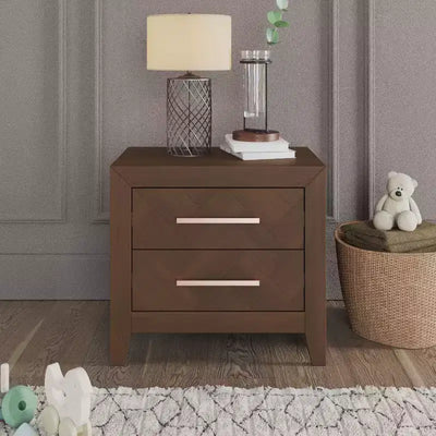 Child Craft Kieran 2 Drawer Nightstand for Nursery or Bedroom, Large Storage Drawers, Made of Sturdy Pinewood, Non-Toxic, Baby Safe Finish