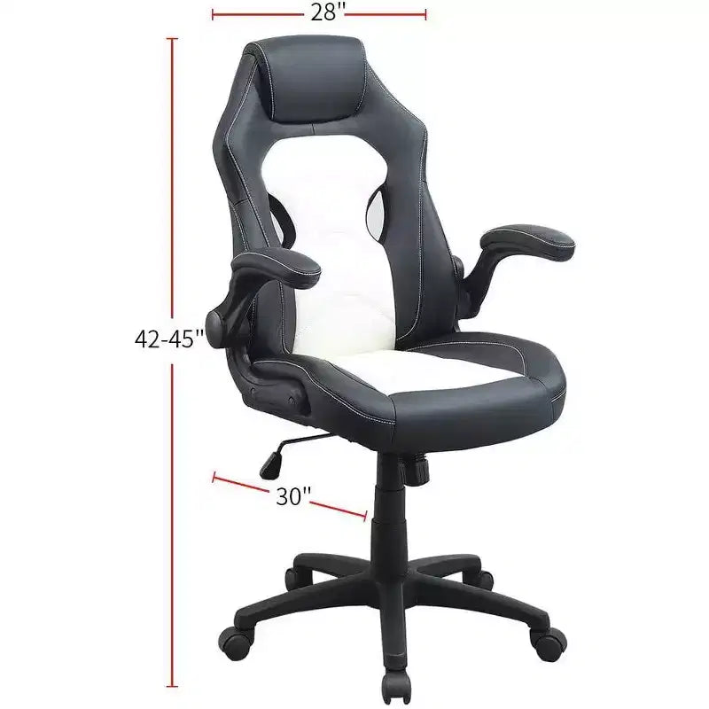 Swivel Gaming Chair with Adjustable Height&Wheels,Ergonomics Office Chairs Video Game Chaise for Office&Home,Upholstery Leisure Chair