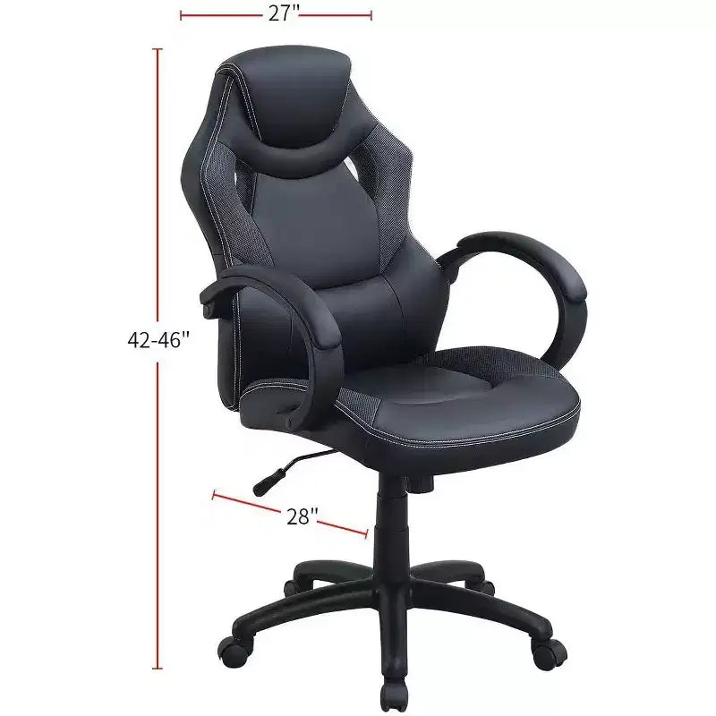 Swivel Gaming Chair with Adjustable Height&Wheels,Ergonomics Office Chairs Video Game Chaise for Office&Home,Upholstery Leisure Chair
