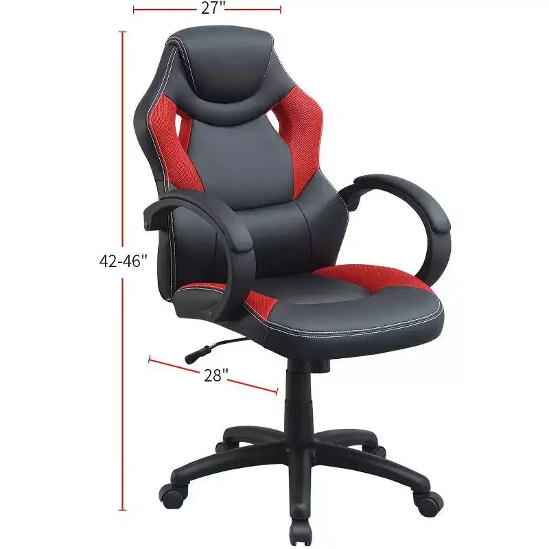 Swivel Gaming Chair with Adjustable Height&Wheels,Ergonomics Office Chairs Video Game Chaise for Office&Home,Upholstery Leisure Chair