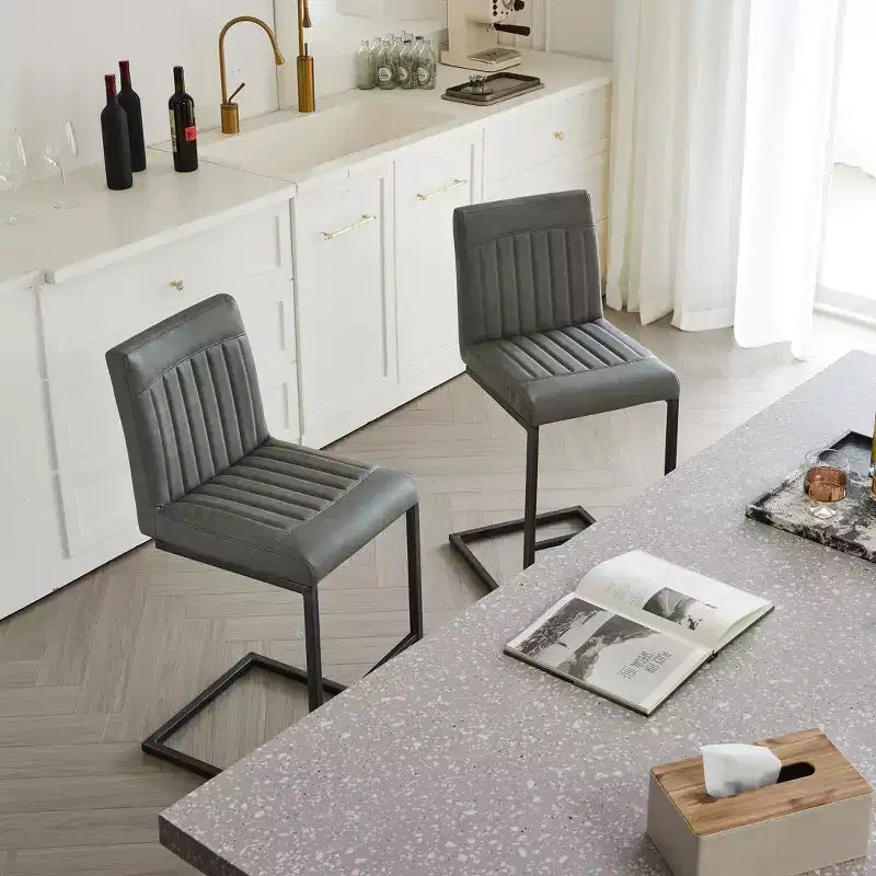 Vintage Bar Stool Set of 2,Counter Height Bar Stools with Metal Frame,26 Counter Stools for Kitchen Island & Home Bar