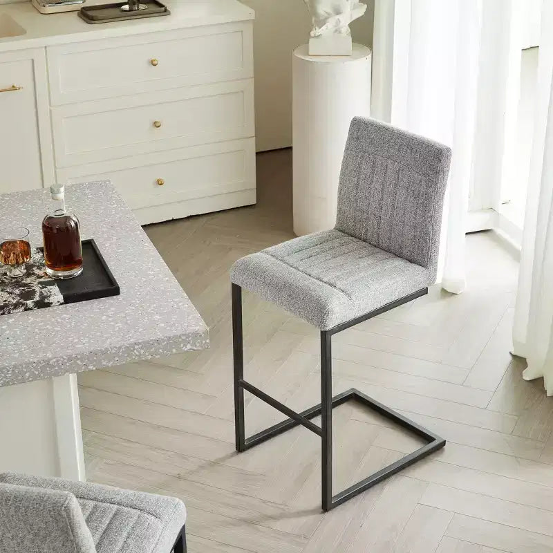 Vintage Bar Stool Set of 2,Counter Height Bar Stools with Metal Frame,26 Counter Stools for Kitchen Island & Home Bar