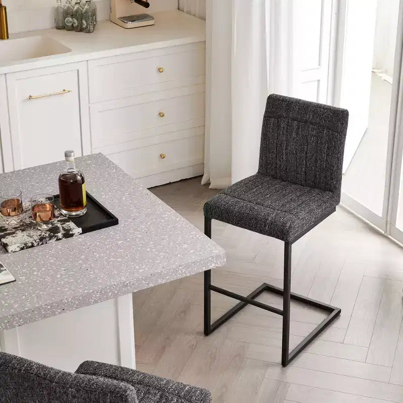 Vintage Bar Stool Set of 2,Counter Height Bar Stools with Metal Frame,26 Counter Stools for Kitchen Island & Home Bar